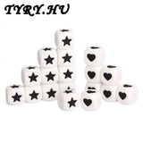 BPA Silicone Cube Beads Star/Heart Teether DIY Jewelry Pendants