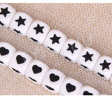 BPA Silicone Cube Beads Star/Heart Teether DIY Jewelry Pendants