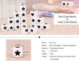 BPA Silicone Cube Beads Star/Heart Teether DIY Jewelry Pendants