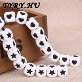 BPA Silicone Cube Beads Star/Heart Teether DIY Jewelry Pendants
