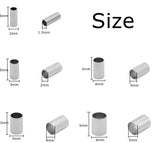50pc Stainless Steel Tube Crimp Bead Spacer for Jewelry Making