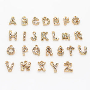 50pc Alphabet Letter Tag Charms Initial Jewelry Beads For Necklace DIY