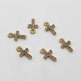 50pc Silver Alloy Cross Tag Charms for Jewelry DIY