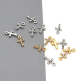 50pc Silver Alloy Cross Tag Charms for Jewelry DIY