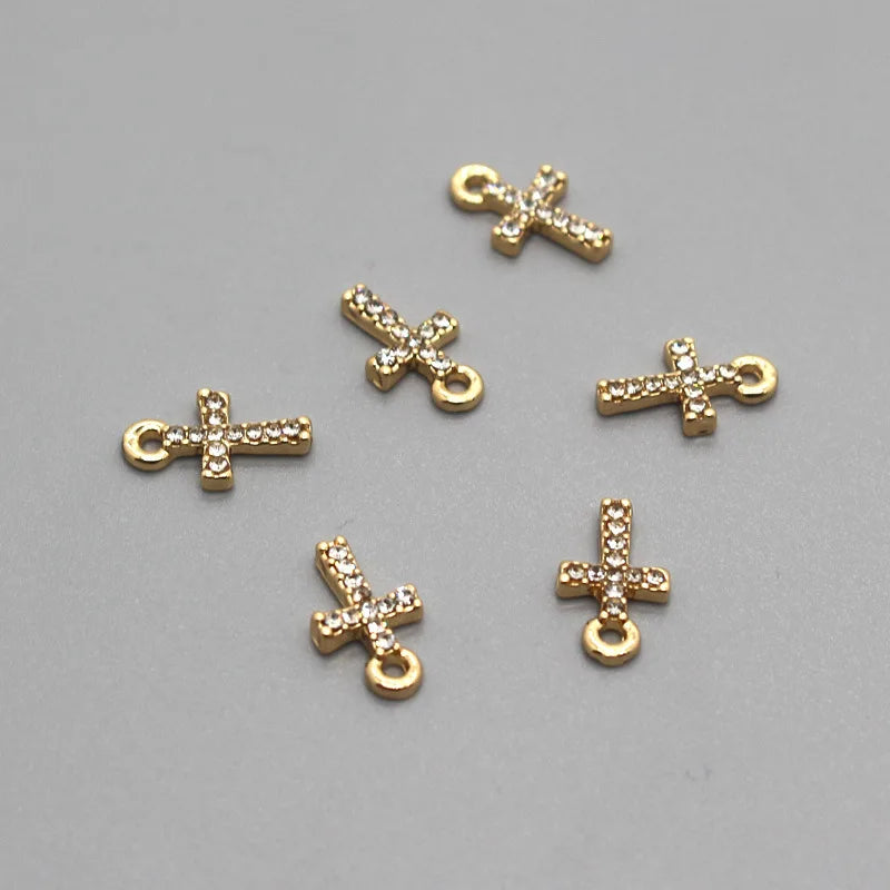 50pc Silver Alloy Cross Tag Charms for Jewelry DIY