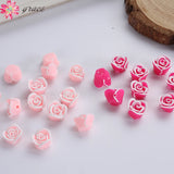 50pc 11mm Mini Flatback Polymer Clay Flower Beads DIY Bracelet Art Craft Jewelry
