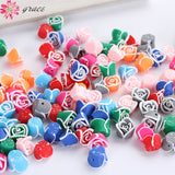 50pc 11mm Mini Flatback Polymer Clay Flower Beads DIY Bracelet Art Craft Jewelry