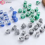 50pc 11mm Mini Flatback Polymer Clay Flower Beads DIY Bracelet Art Craft Jewelry