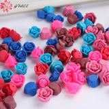 50pc 13mm Polymer Clay 3d Rose Flower Beads for DIY Bracelet Necklace
