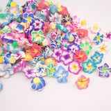 50pc 15mm Polymer Clay Plumeria Flower Beads Multicolor Mix DIY Jewelry Craft