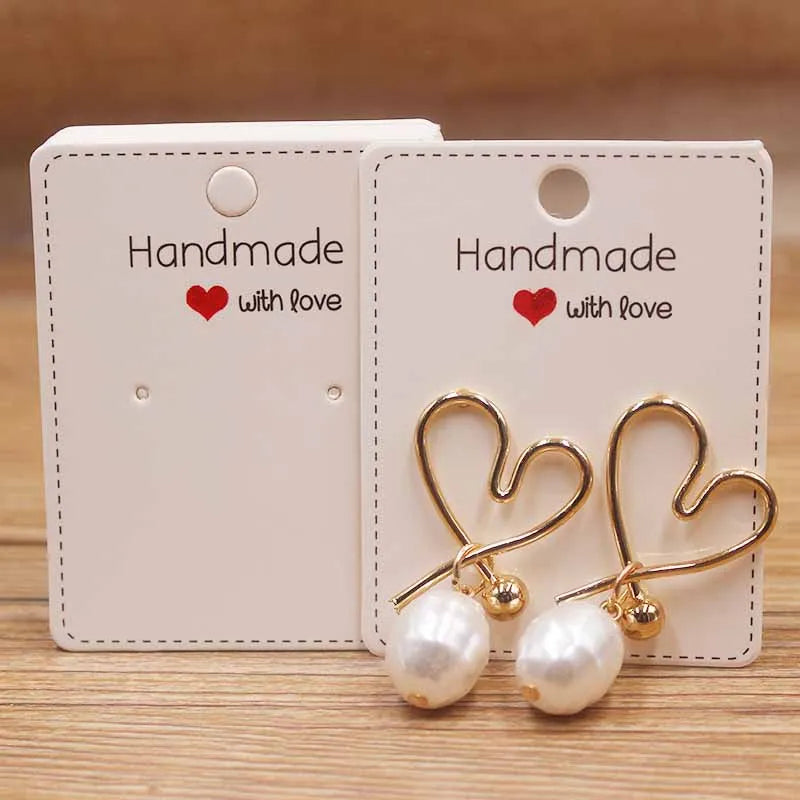 50pc Paper Earring Card 5x5cm Brown DIY Jewelry Card