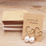 50pc Paper Earring Card 5x5cm/3x3cm Brown/White DIY Jewelry Card