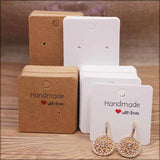 50pc Paper Earring Card 5x5cm Brown DIY Jewelry Card