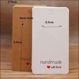 50pc Paper Earring Card 5x5cm/3x3cm Brown/White DIY Jewelry Card
