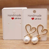 50pc Paper Earring Card 5x5cm/3x3cm Brown/White DIY Jewelry Card