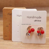 50pc Paper Earring Card 5x5cm/3x3cm Brown/White DIY Jewelry Card