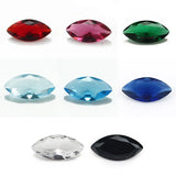 50pcs Marquise Shape Loose Glass Stone Red Green 1.5x3~8x16mm