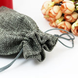 50pcs 10*14cm Gray Jute Bag Small Gift Bag Incense Storage Linen Bag