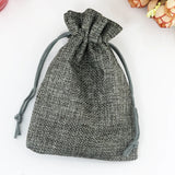 50pcs 10*14cm Gray Jute Bag Small Gift Bag Incense Storage Linen Bag