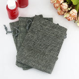 50pcs 10*14cm Gray Jute Bag Small Gift Bag Incense Storage Linen Bag