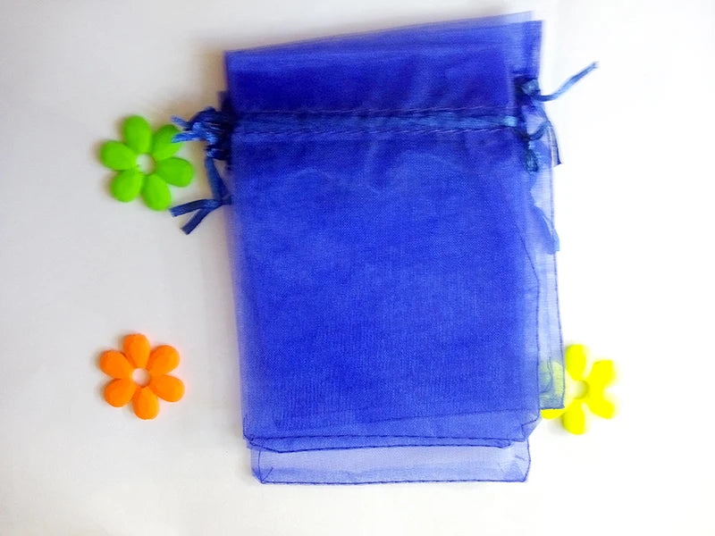 50pcs 10*15cm Royal Organza Gift Bag Drawstring Pouch