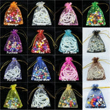 50pcs 10Colors Jewelry Bag Wedding Gift Organza Drawable Jewelry Pouches