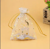 50pcs 10Colors Jewelry Bag Wedding Gift Organza Drawable Jewelry Pouches