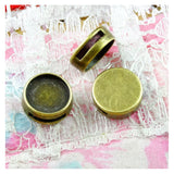 50pcs Antique Bronze Plated Hole Beads Base Setting Charms Tray Pendant
