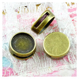 50pcs Antique Bronze Plated Hole Beads Base Setting Charms Tray Pendant