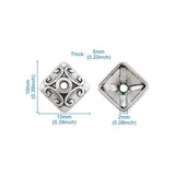 50pcs 10mm Metal Square Bead Caps Jewelry Making DIY Charms Necklace Bracelet