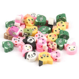 50pcs 10mm Mix Clay Beads Heart Star Fruit, DIY Jewelry Making Kid Gift