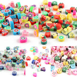 50pcs 10mm Mix Clay Beads Heart Star Fruit, DIY Jewelry Making Kid Gift