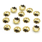 50pcs 10mm Stainless Steel Pearl Beads End Caps Flower Spacer for Jewelry DIY