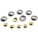 50pcs 10mm Stainless Steel Pearl Beads End Caps Flower Spacer for Jewelry DIY