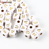 50pcs Acrylic Letter Beads Square Spacer Alphabet For Jewelry Making
