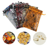 50pcs 10x15cm Organza Halloween Gift Bag With Drawstring Christmas Gift Bag