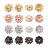 50pcs Brass Bead Caps End Cap Micro Pave Cubic Zirconia for Jewelry Making