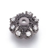 50pcs Brass Bead Caps End Cap Micro Pave Cubic Zirconia for Jewelry Making