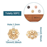 50pcs Brass Bead Caps End Cap Micro Pave Cubic Zirconia for Jewelry Making