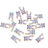 50pcs 11*20mm Enamel Rabbit Charms for DIY Jewelry Making