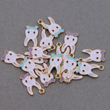 50pcs 11*20mm Enamel Rabbit Charms for DIY Jewelry Making