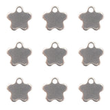 50pcs 11.5x11mm 5 Petals Flower Stainless Steel Blank Tag Pendant Bulk