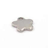 50pcs 11.5x11mm 5 Petals Flower Stainless Steel Blank Tag Pendant Bulk