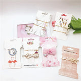 50pcs 11.5x6.6cm Paper Love Hairpin Jewelry Packaging Single Clip Card