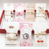 50pcs 11.5x6.6cm Paper Love Hairpin Jewelry Packaging Single Clip Card