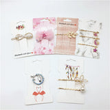 50pcs 11.5x6.6cm Paper Love Hairpin Jewelry Packaging Single Clip Card
