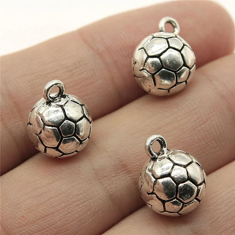 50pcs 3D Soccer Ball Charms for Jewelry Making - Football/Soccer Charms