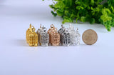 50pcs Mini Hollow Bird Cage Charm Necklace Pendant DIY Jewelry