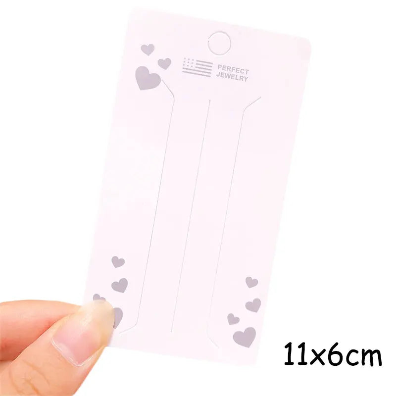 50pcs Hairclips Display Paper Cards Heart Tag for Hairpin Jewelry Packaging