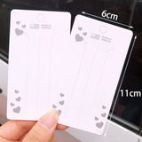 50pcs Hairclips Display Paper Cards Heart Tag for Hairpin Jewelry Packaging